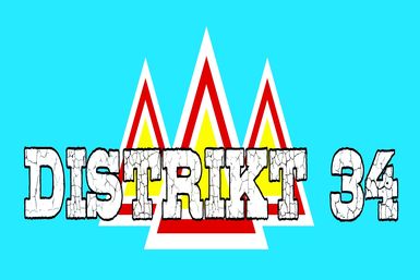 Logo der Feuerwehr Schenefeld zum Pfingstzeltlager unter dem Namen "Distrikt 34"